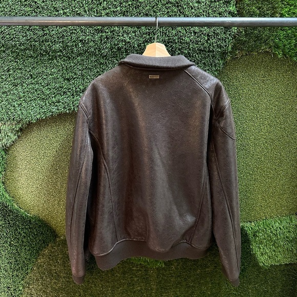 Vintage Sean John Fur Line Brown Leather Jacket Size XXL - Picture 2 of 7